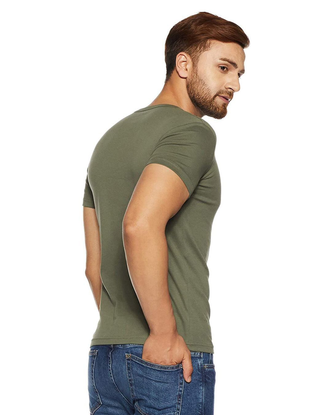 Shop Men's Green T-shirt-Back