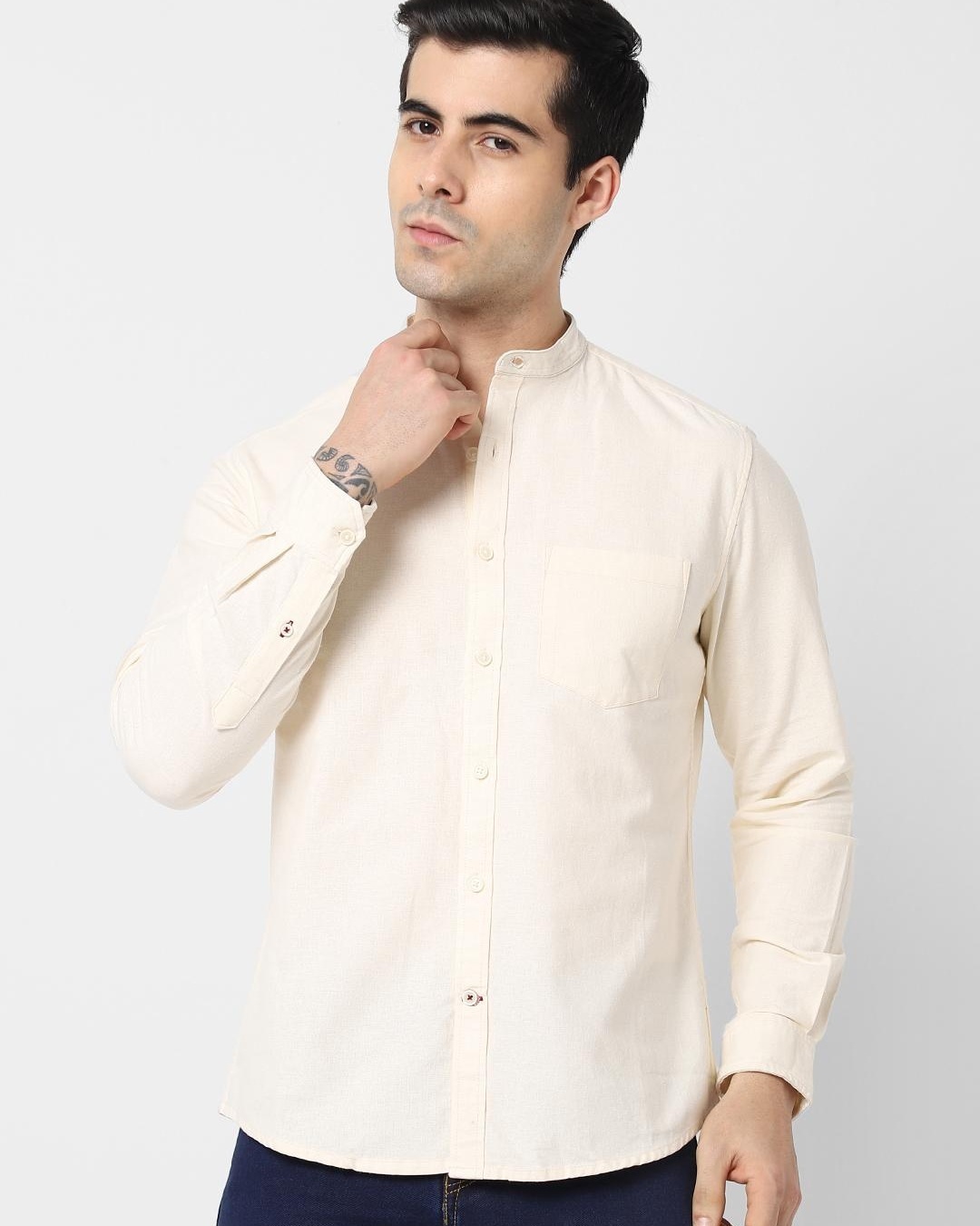 Buy Men's Cream Shirt Online at Bewakoof