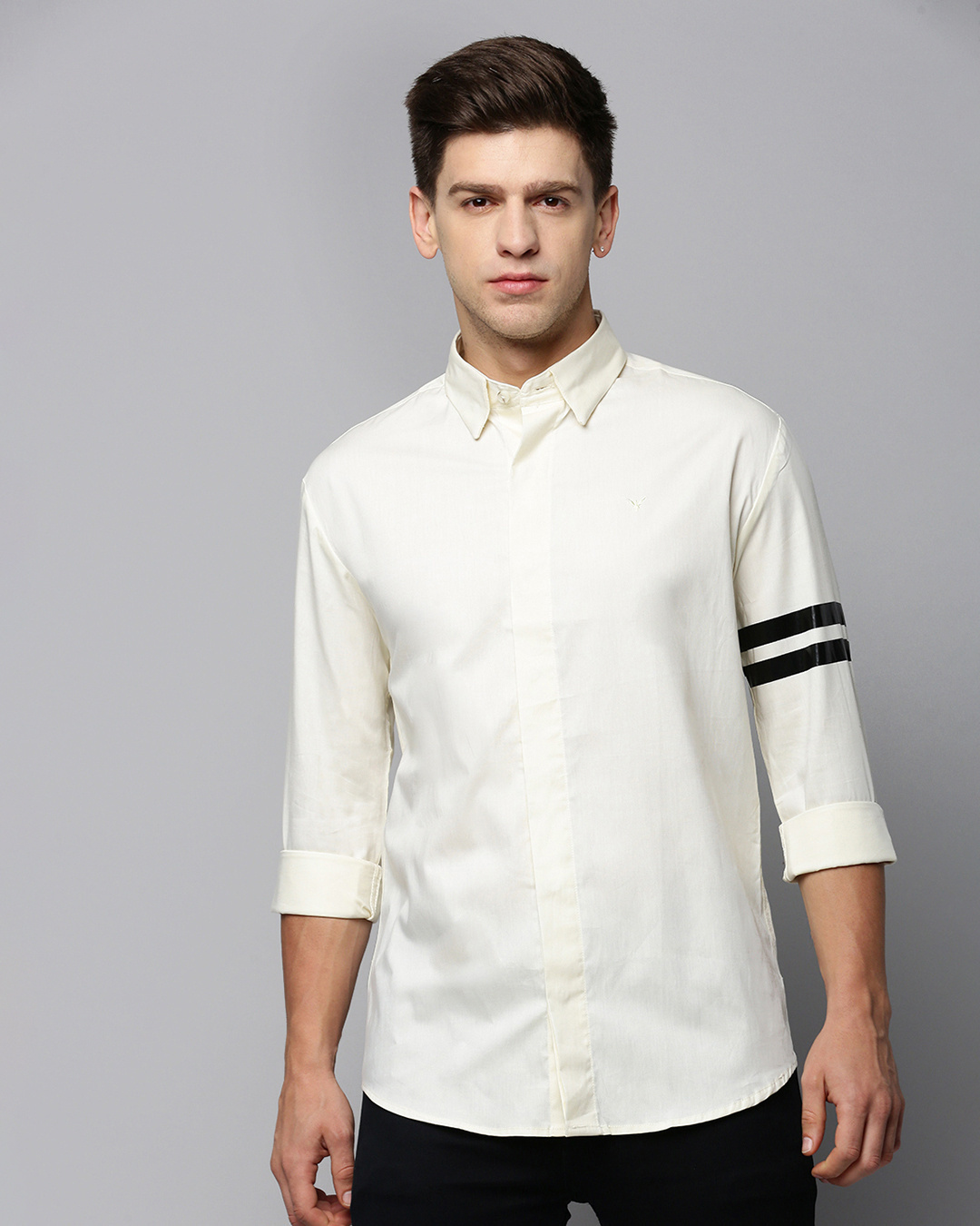 Shop Men's Cream Slim Fit Shirt-Back