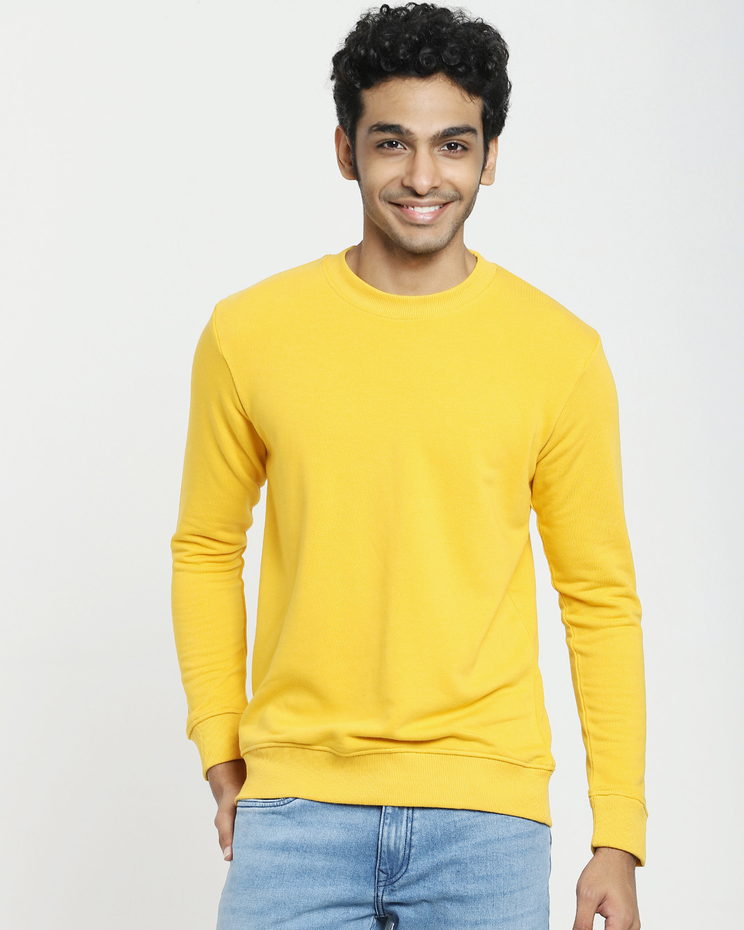 Shop Men's Yellow Sweatshirt-Back