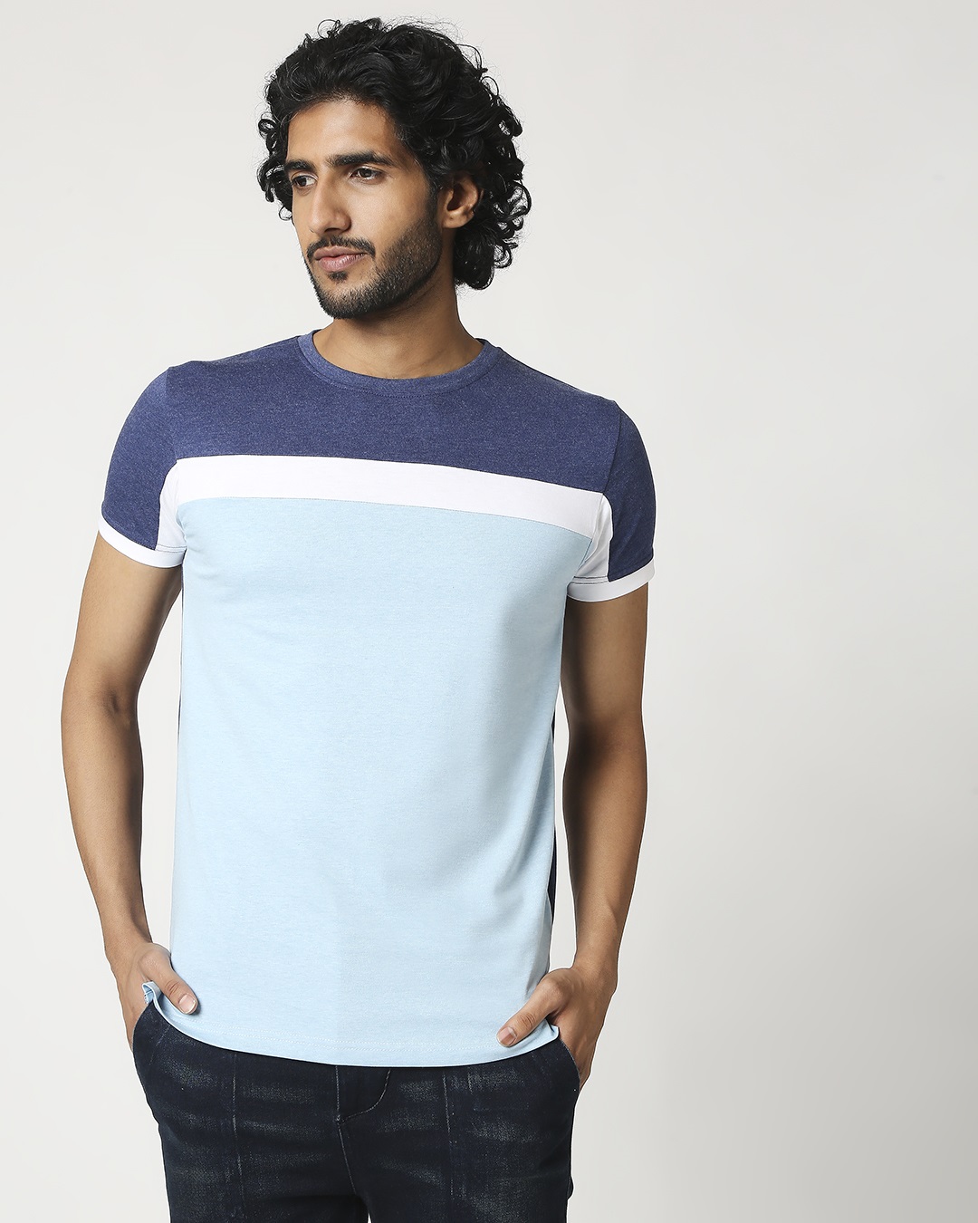 Shop Men's Cut & Sew Melange T-Shirt-Back