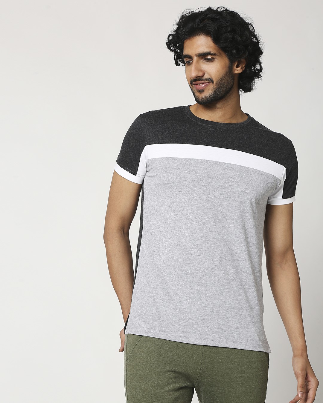 Shop Men's Cut & Sew Melange T-Shirt-Back