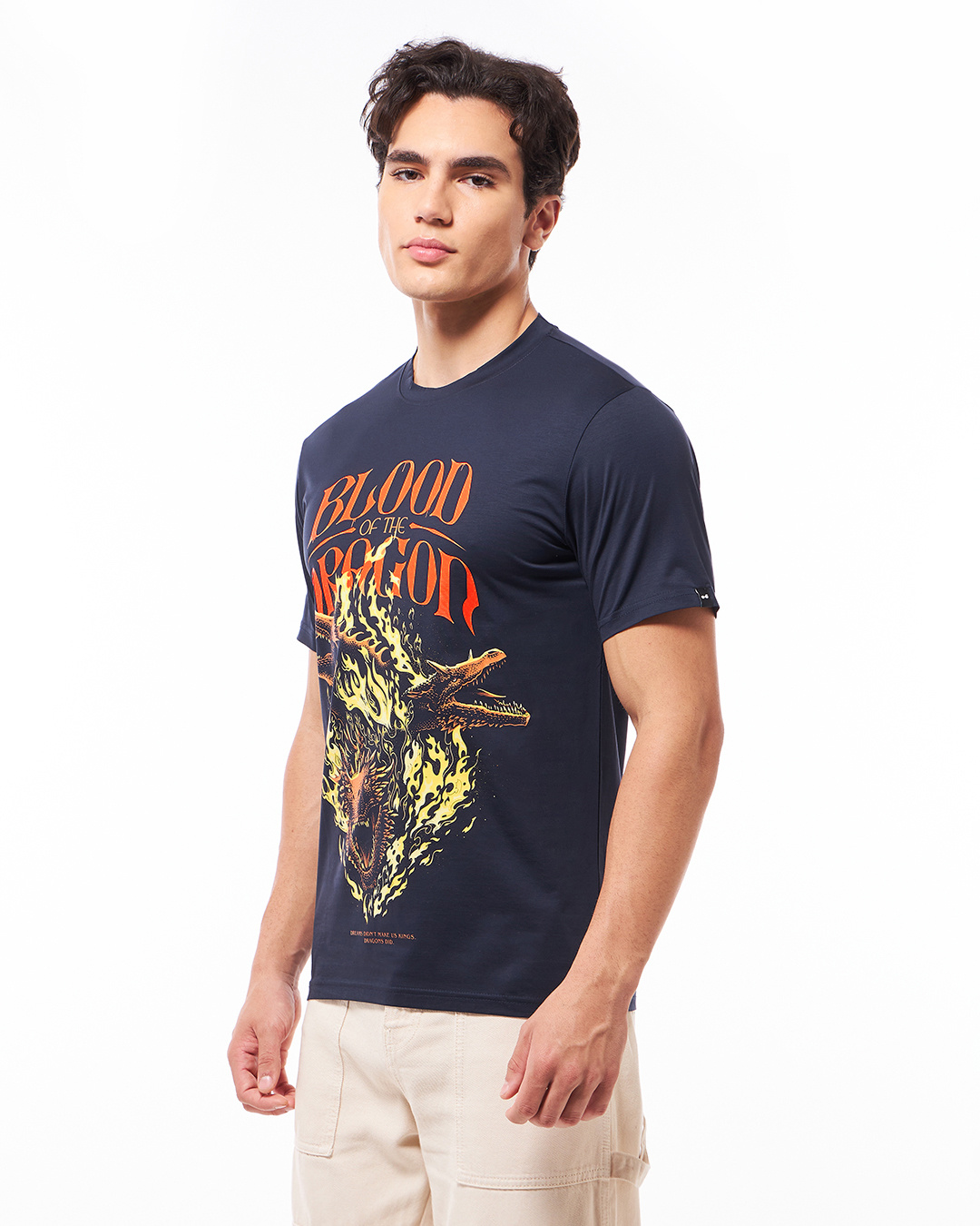 Shop Men's Dark Blue Blood Dragon Graphic Printed T-shirt-Back