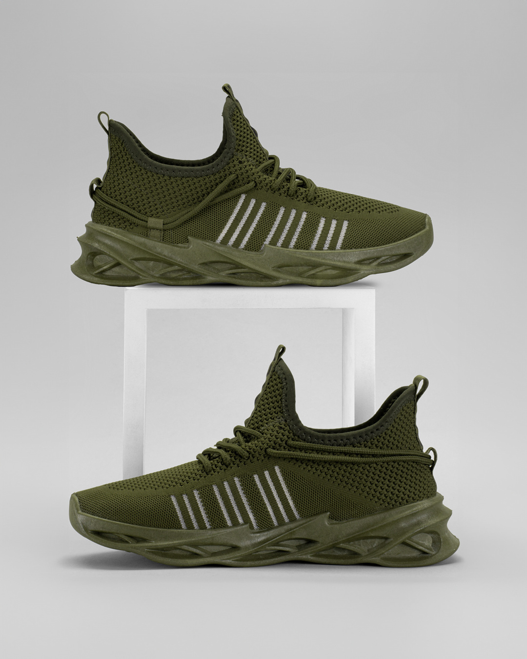 Shop Men's Dark Olive Green Sneakers-Back