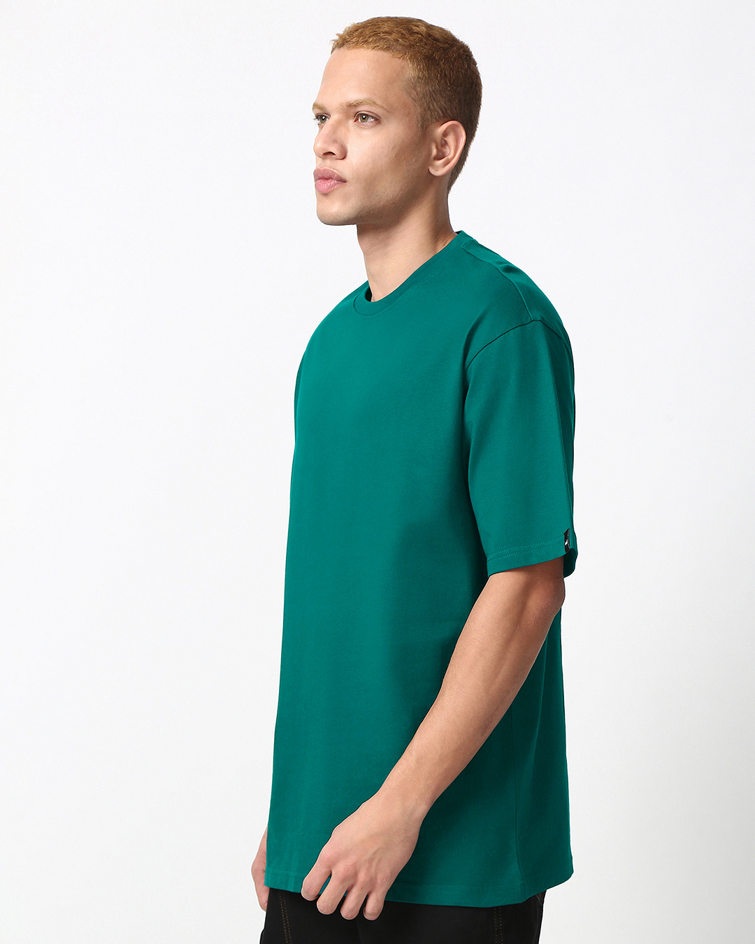 Shop Men's Dark Sea Green Oversized T-shirt-Back