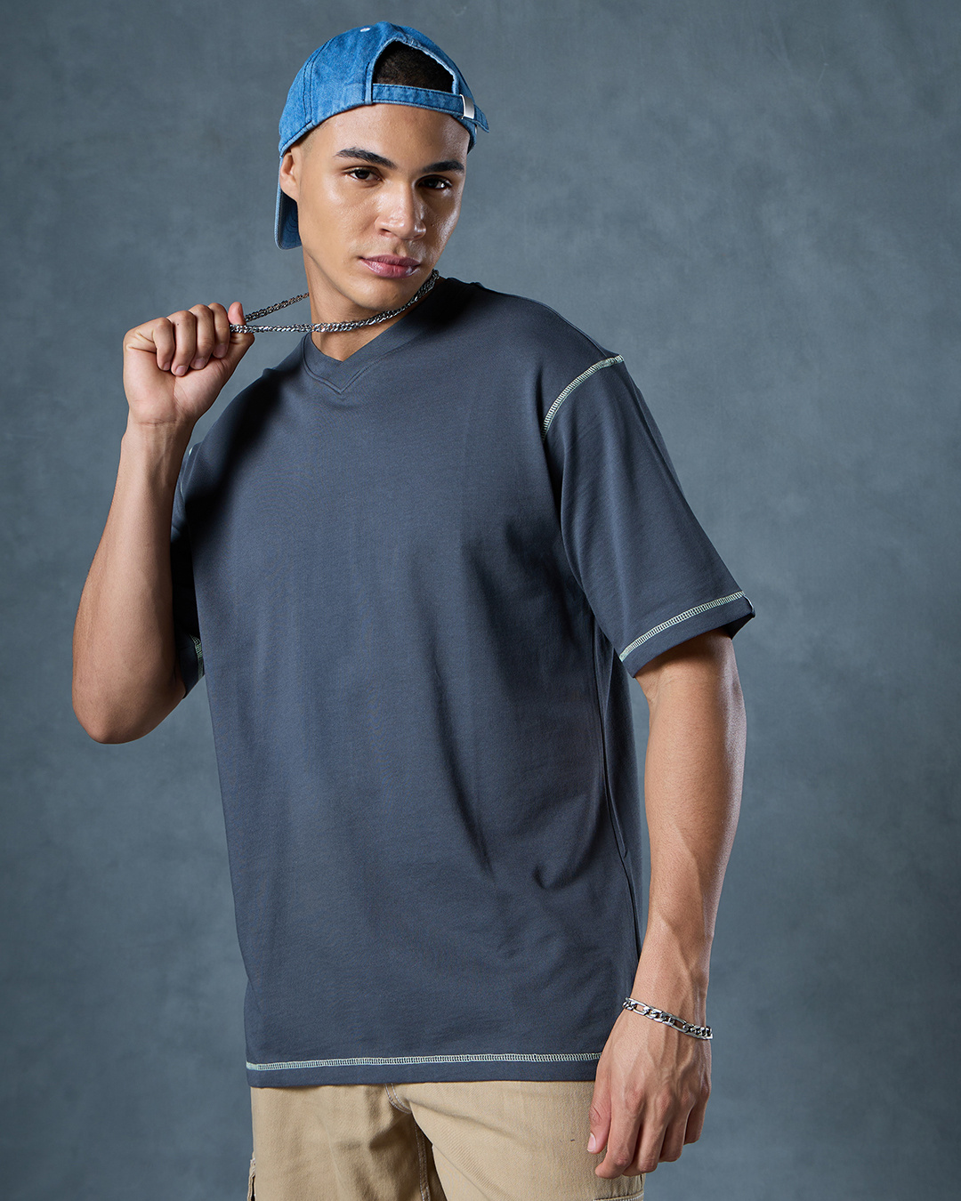 Crazy Eyes Distressed T-shirt, Male, Extra Large, Grey main image 0