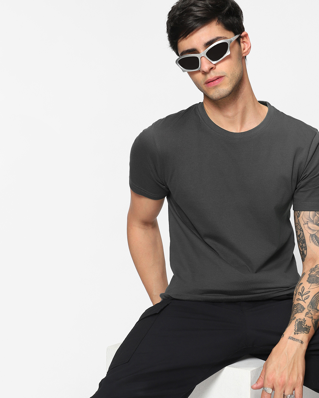 Buy Men's Grey T-shirt for Men Online at Bewakoof