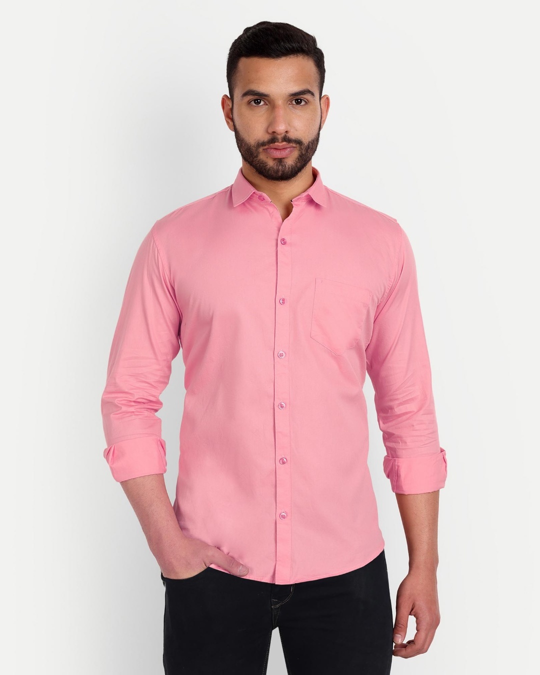 Buy Men's Dustry Pink Slim Fit Shirt Online at Bewakoof