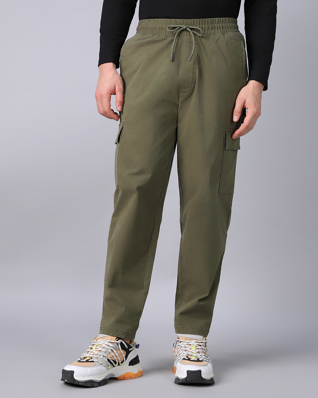 Men's Smart Stretch Chino in Light Olive Green - Woodies Clothing