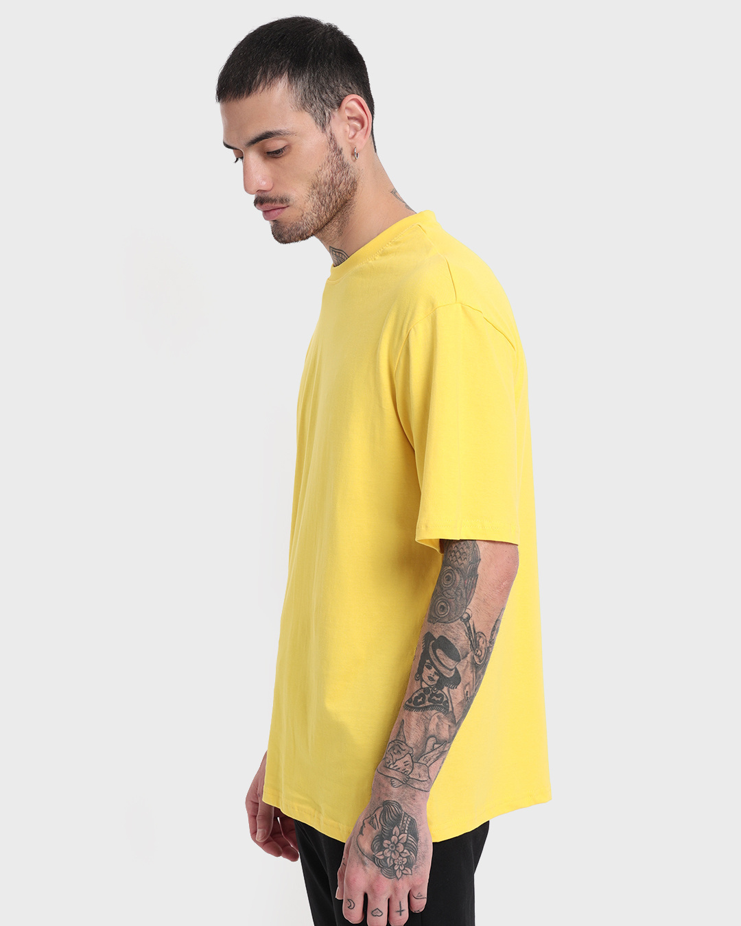 Shop Men's Empire Yellow Oversized T-shirt-Back