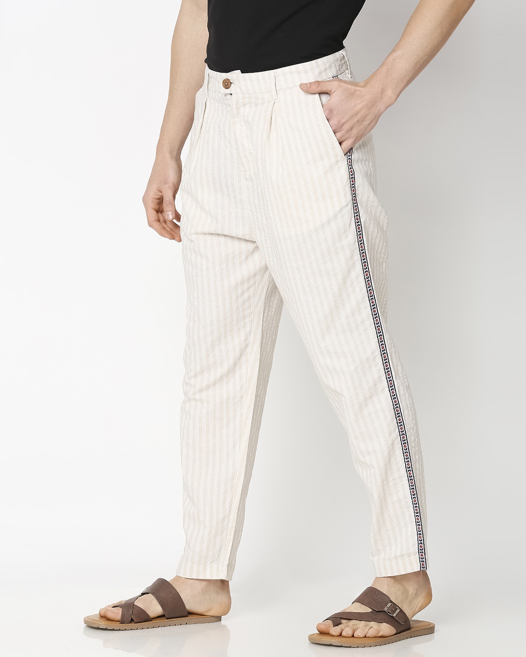 Shop Men's Ethnic Side Tape Pants-Back