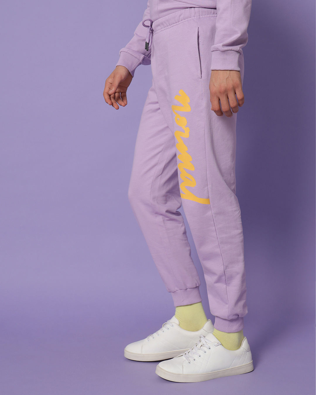 Shop Men's Feel Good Lilac Printed Joggers-Back
