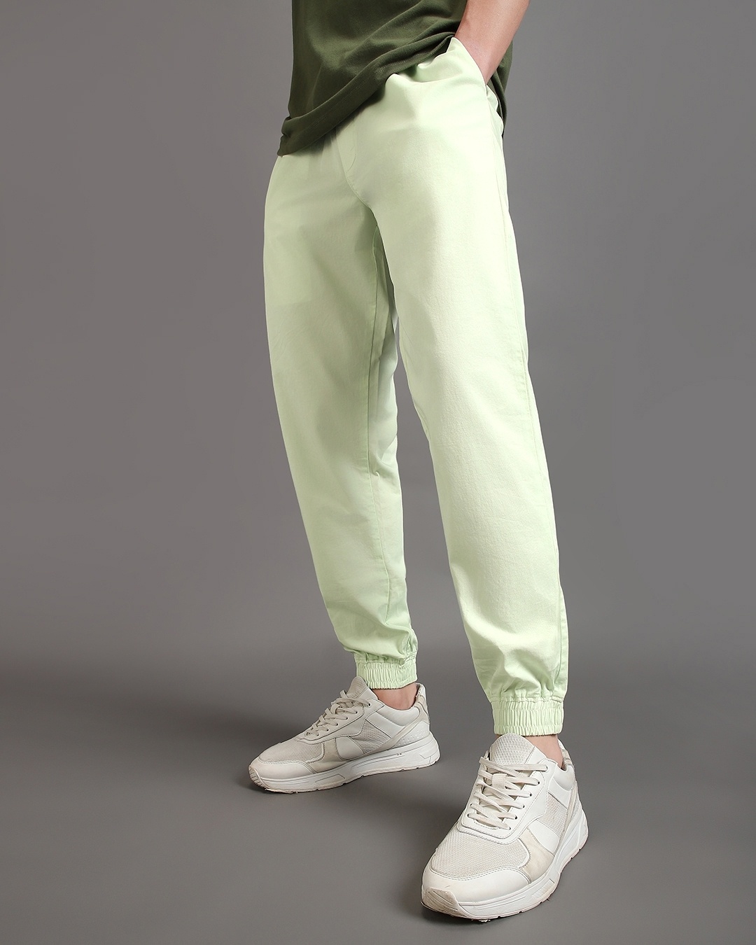 Shop Men's Fog Green Over Dyed Jogger Pants-Back