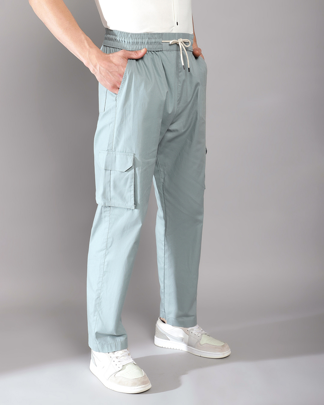 Buy Men's Forest Green Loose Comfort Fit Baggy Cargo Pants Online at
