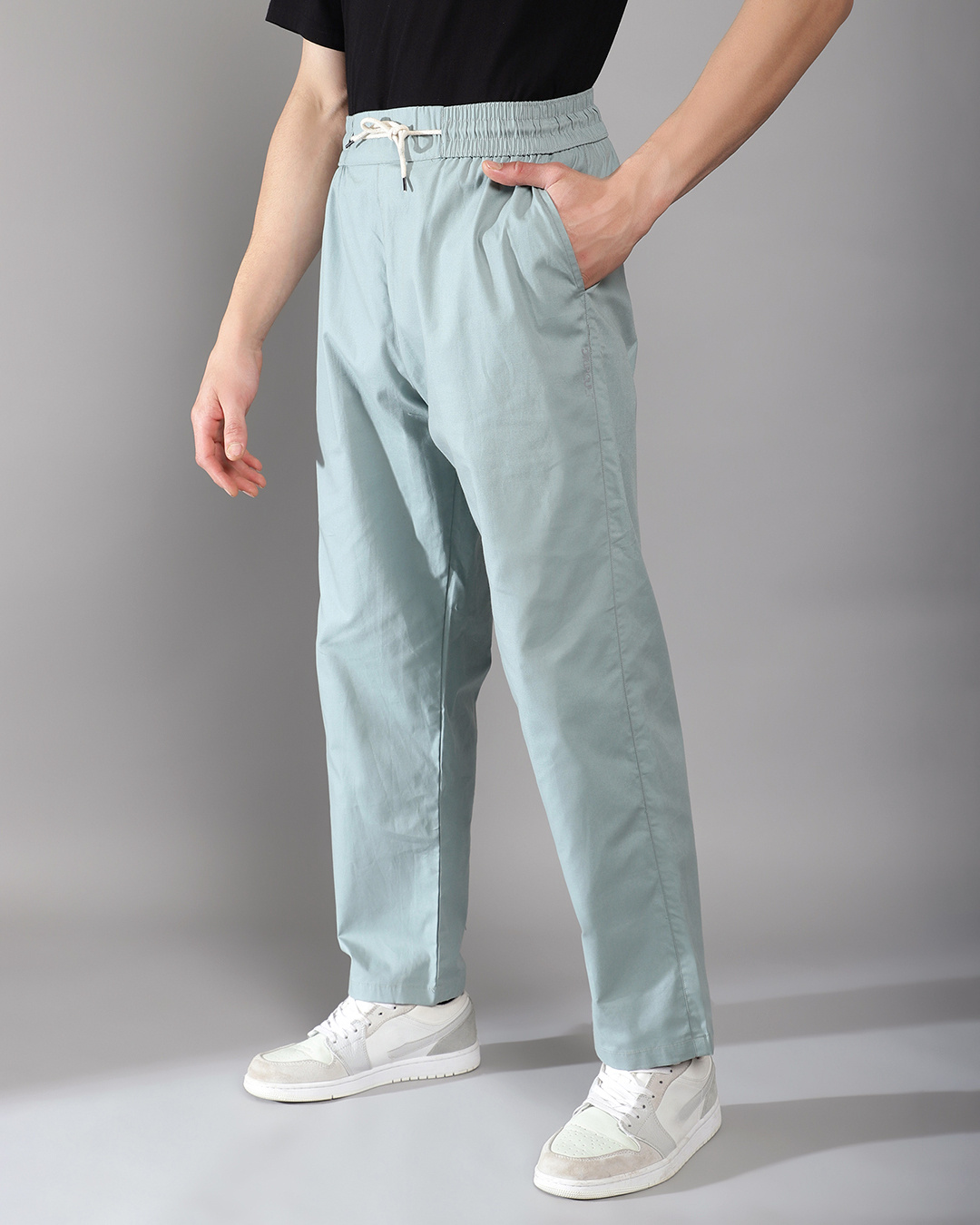 Shop Men's Forest Green Loose Comfort Fit Baggy Pants-Back
