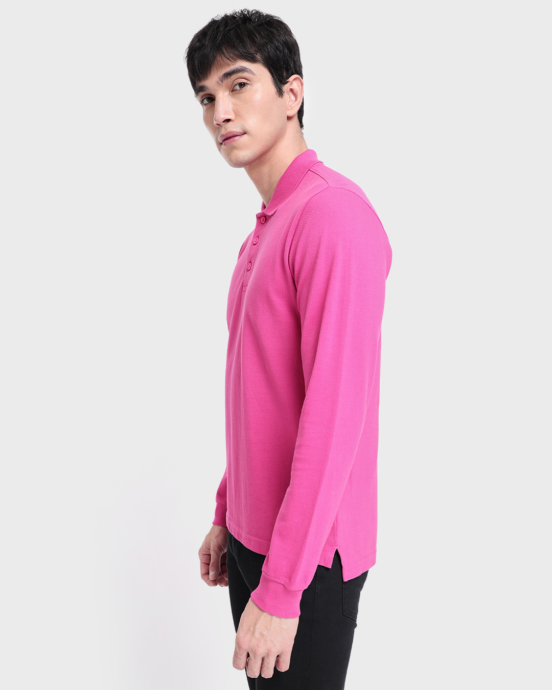 Shop Men's Fushia Pink Polo T-shirt-Back