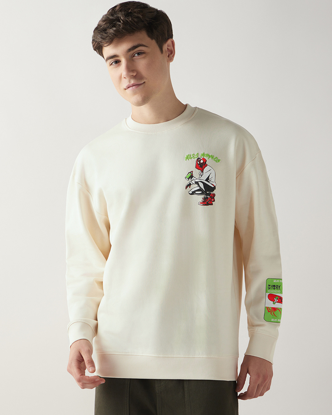 Shop Men's Gardenia Graphic Printed Oversized Sweatshirt-Back