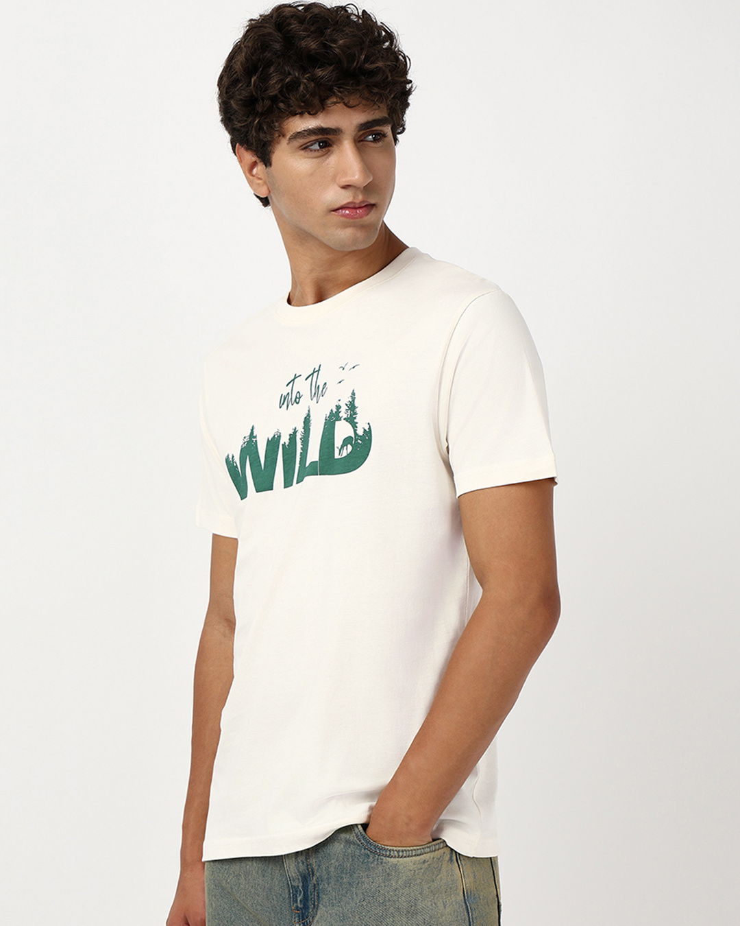 Shop Men's Gardenia Into The Wild Graphic Printed T-shirt-Back