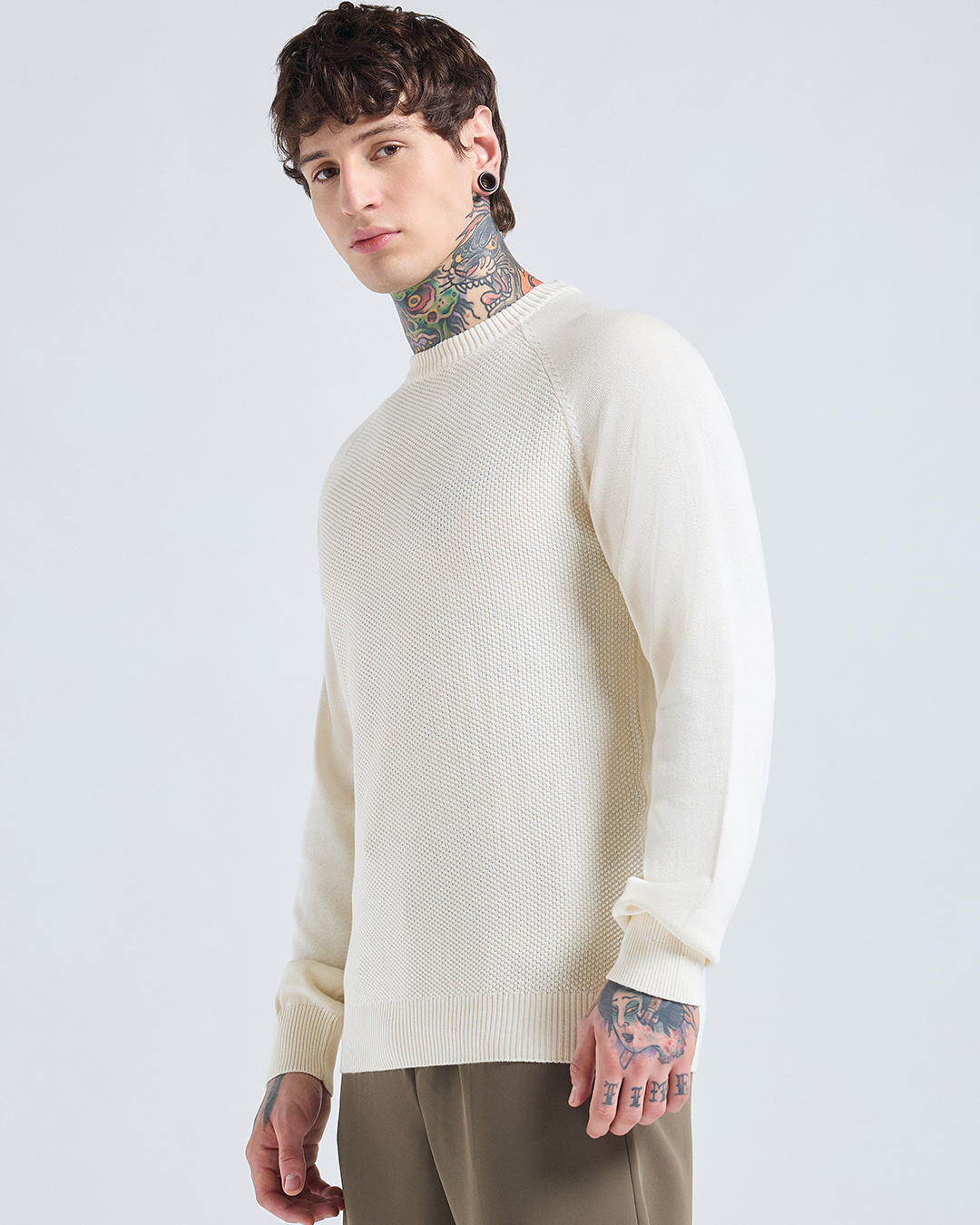 Shop Men's Gardenia Textured Sweater-Back