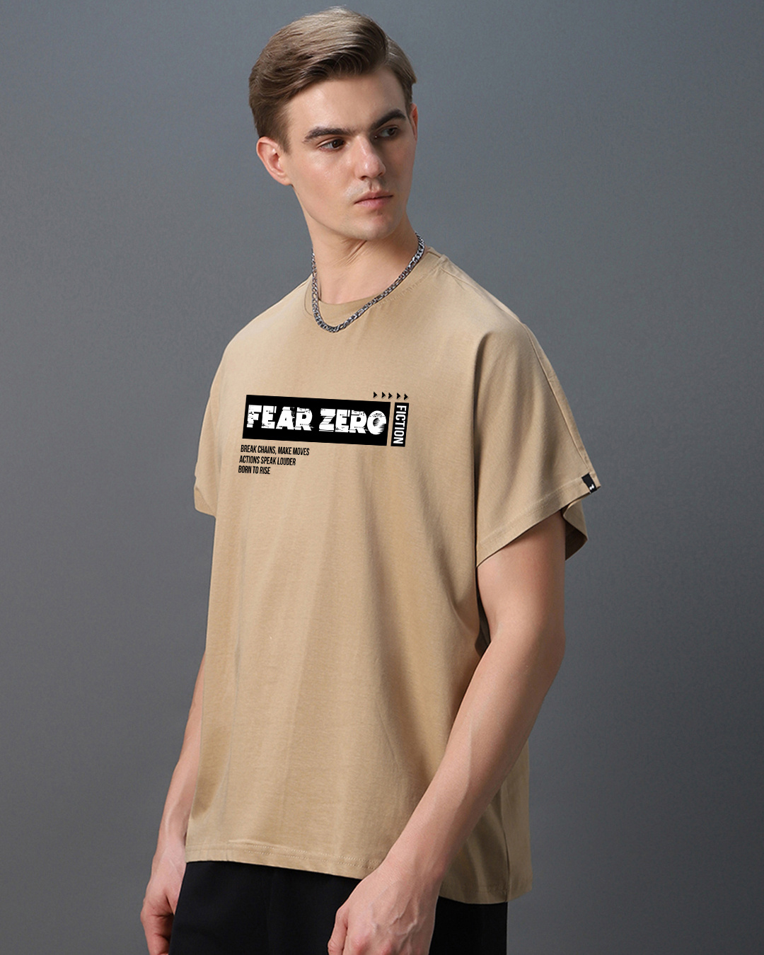 Shop Men's Ginger Root Brown Fear Zero Typography Square Fit Vest-Back