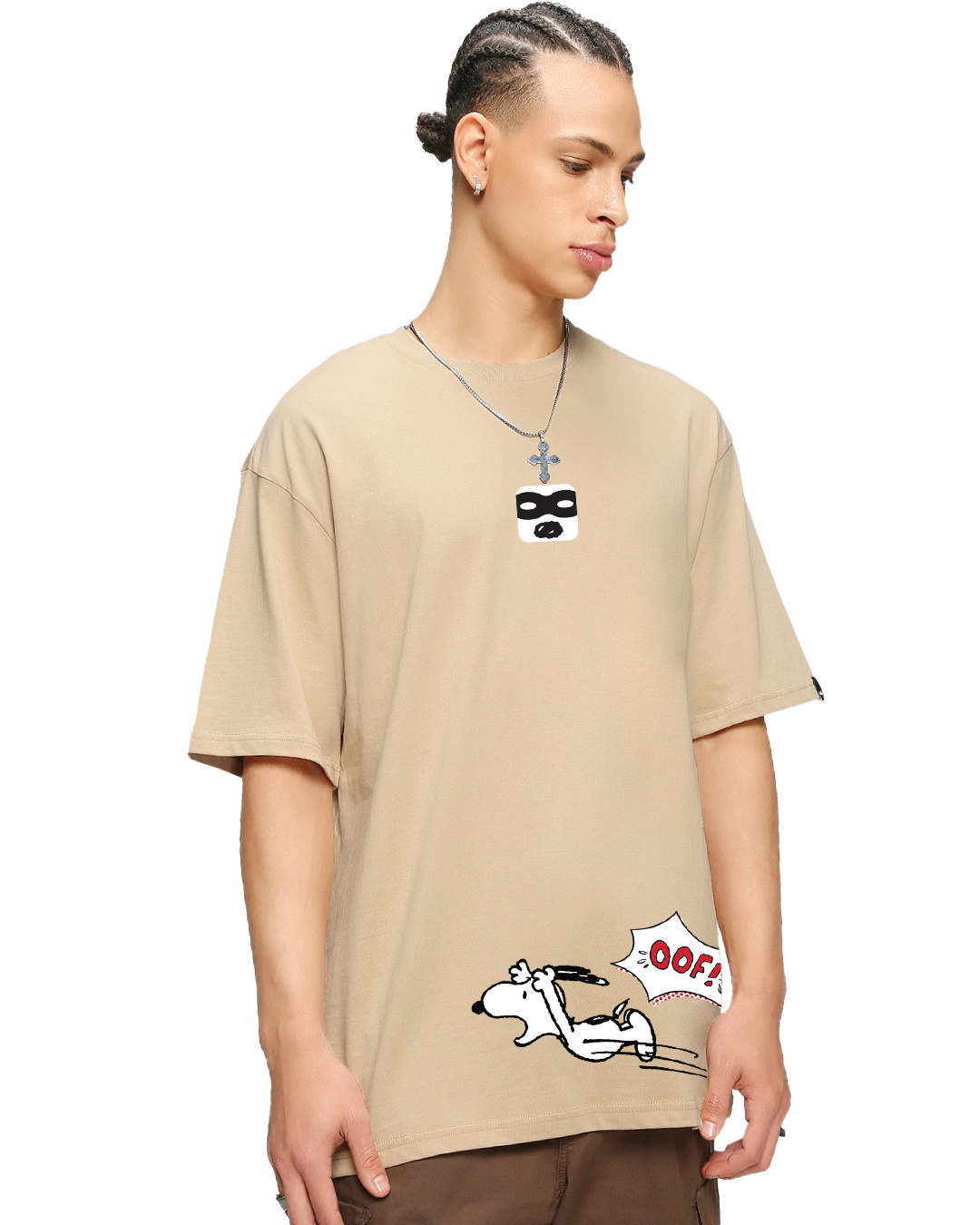 Shop Men's Ginger Root Brown Super Power Graphic Printed Oversized T-shirt-Back