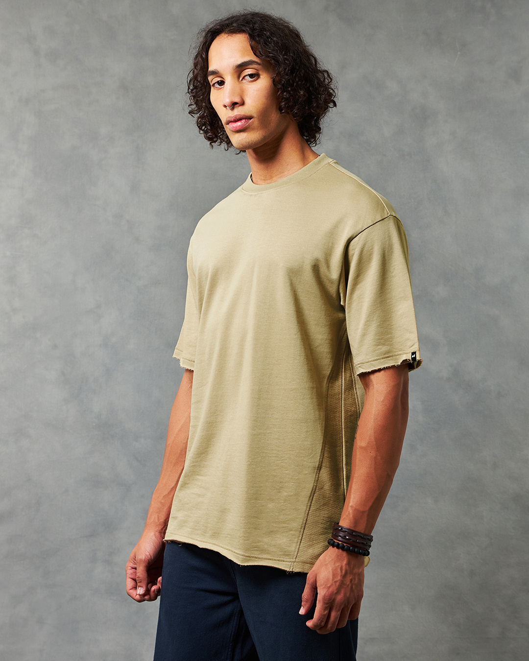 Shop Men's Brown Oversized T-shirt-Back