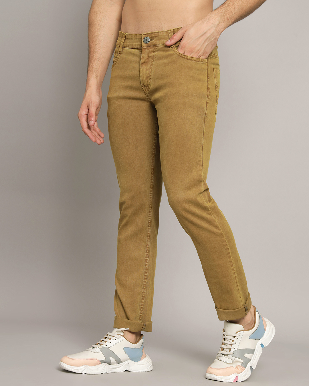 Shop Men's Gold Jeans-Back