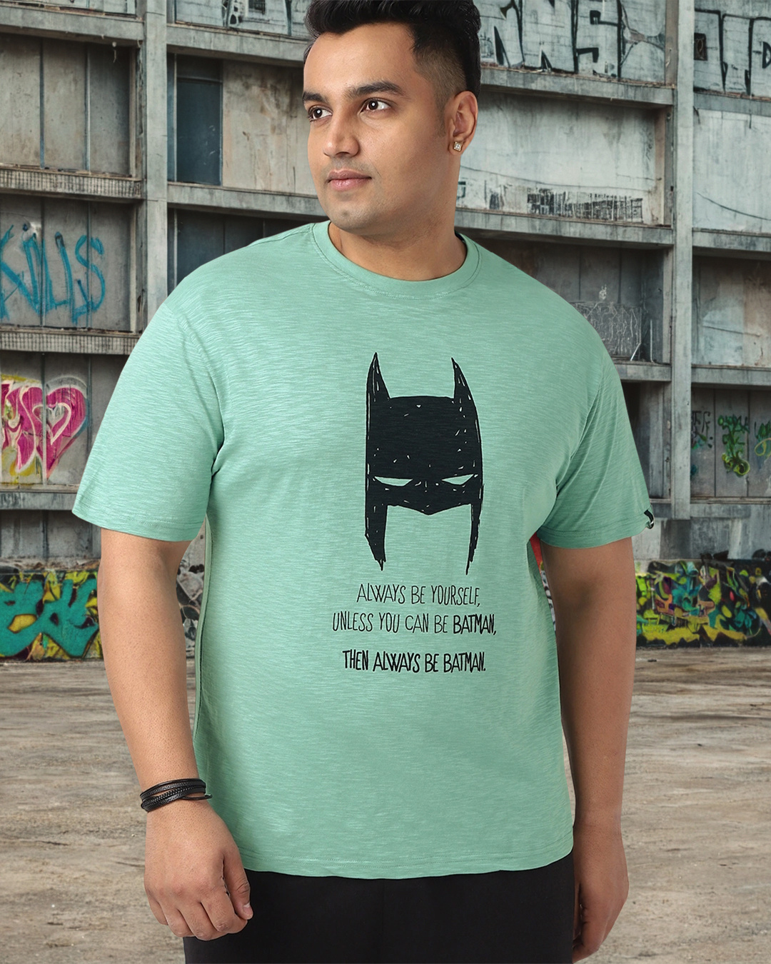 Buy Men's Granite Green Batman Graphic Printed Plus Size T-shirt Online ...