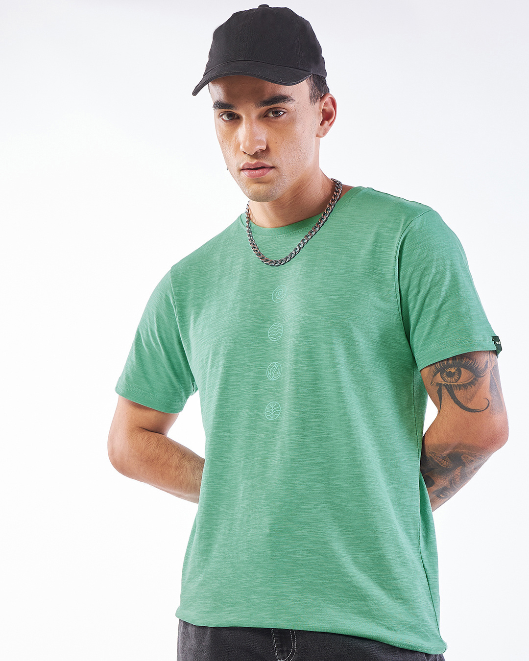 Shop Men's Granite Green Peace Seeker Graphic Printed T-shirt-Back