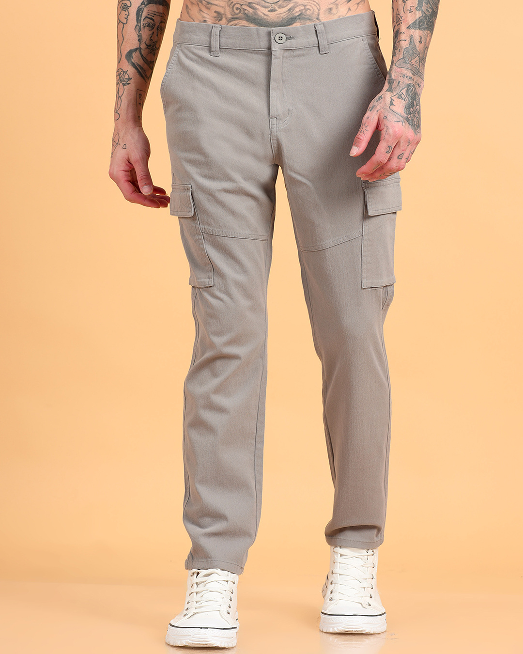 Shop Men's Graphite Grey Cargo Pants-Back