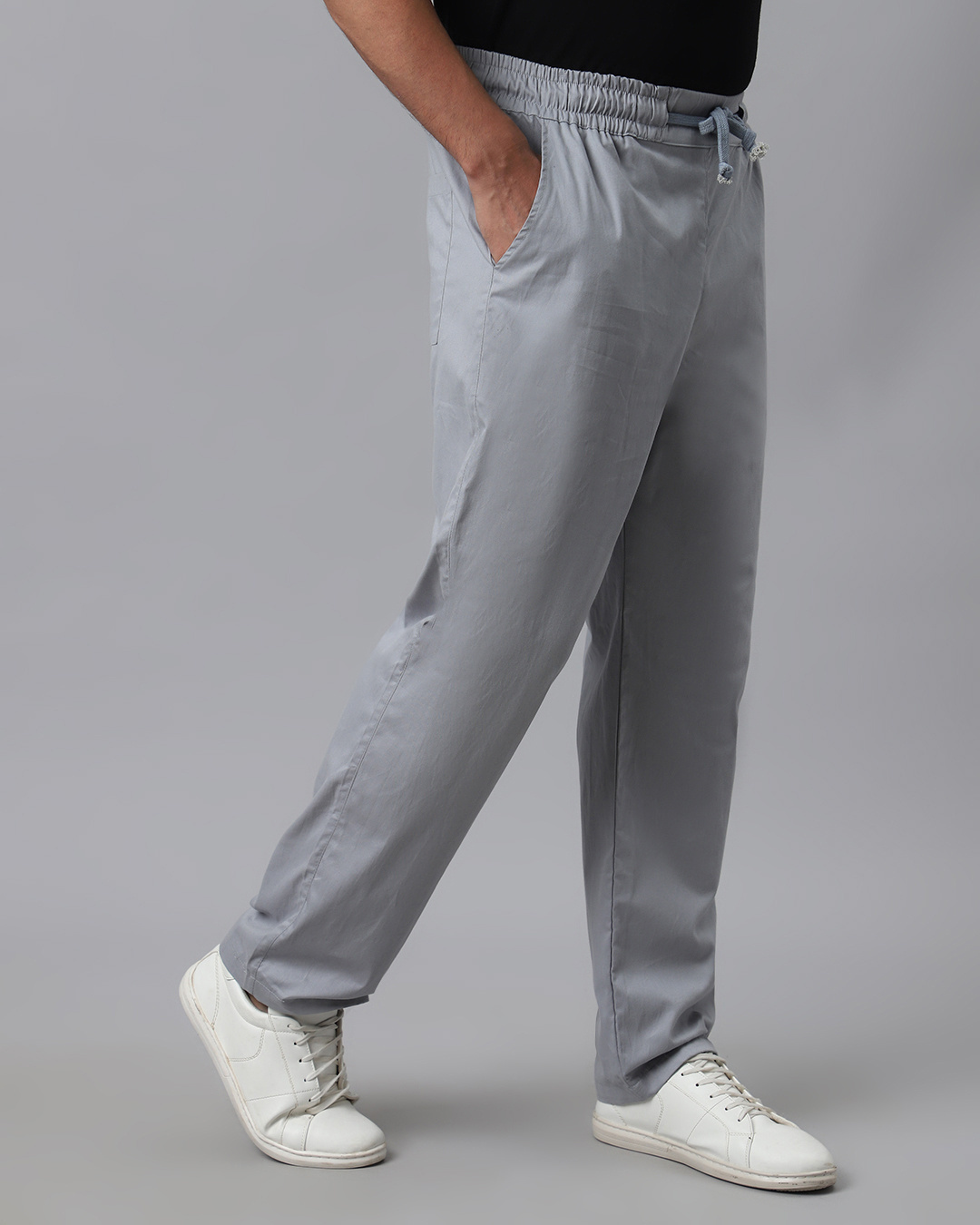 Shop Men's Graphite Grey Loose Comfort Fit Pants-Back