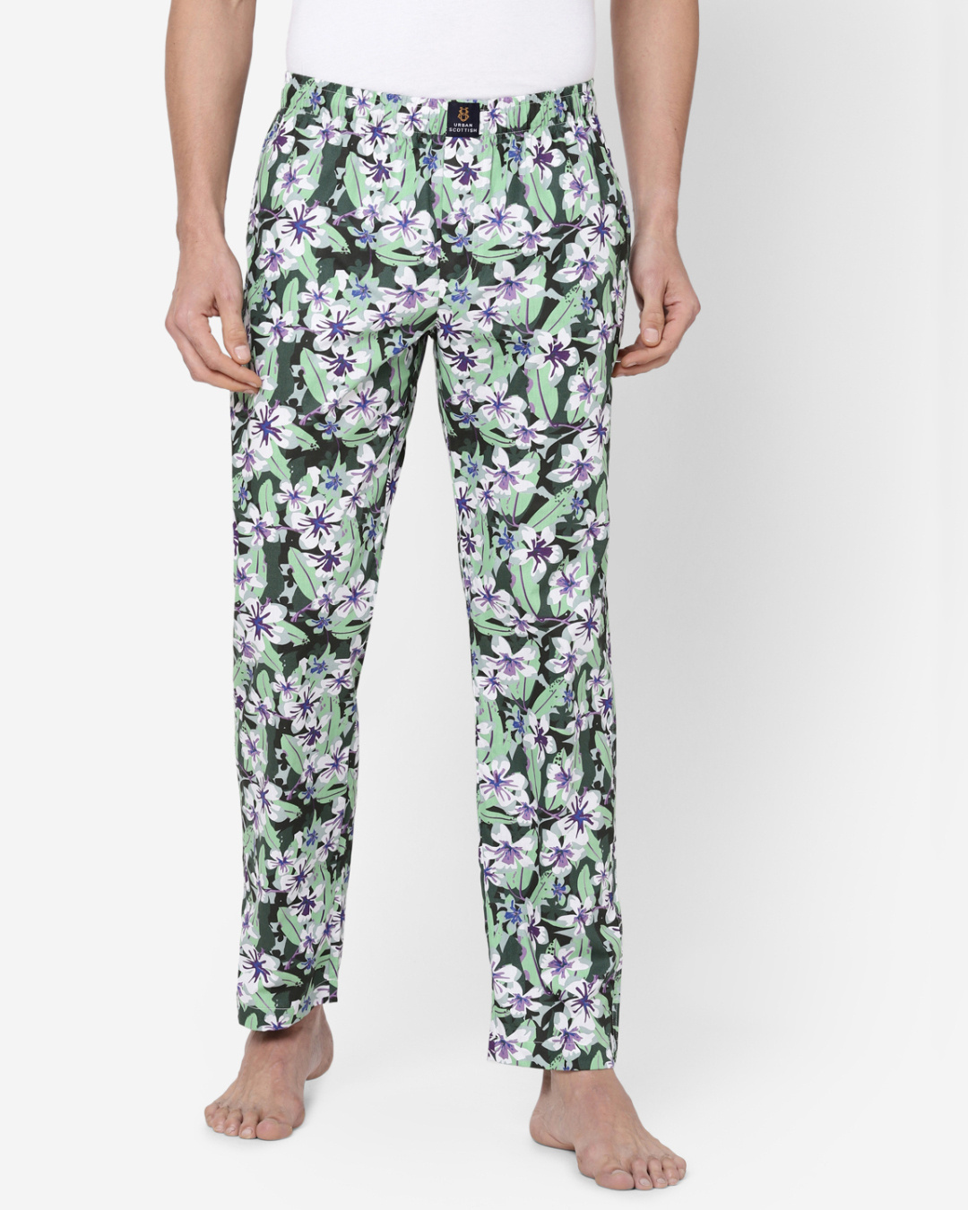 Buy Men's Green All Over Floral Printed Lounge Pants Online in India at ...