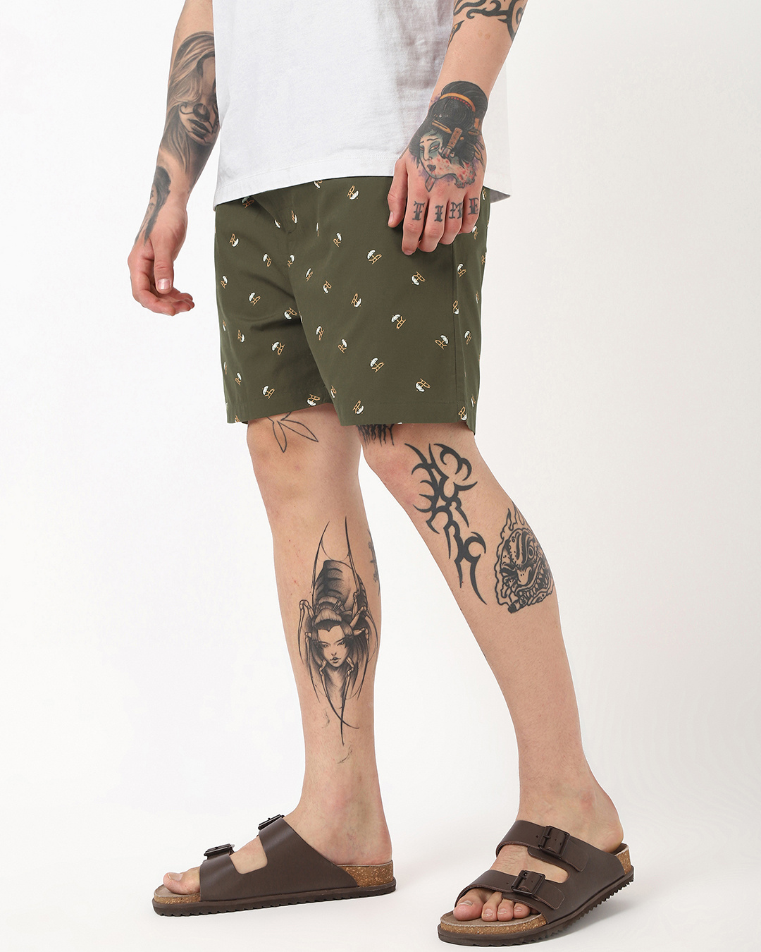 Shop Men's Green All Over Printed Boxers-Back