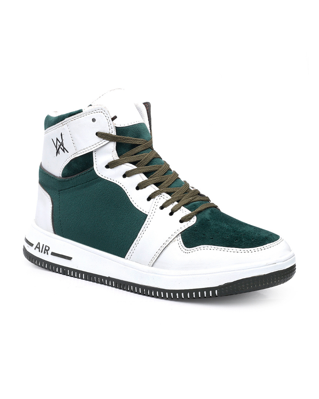 Shop Men's Green & White Color Block Sneakers-Back