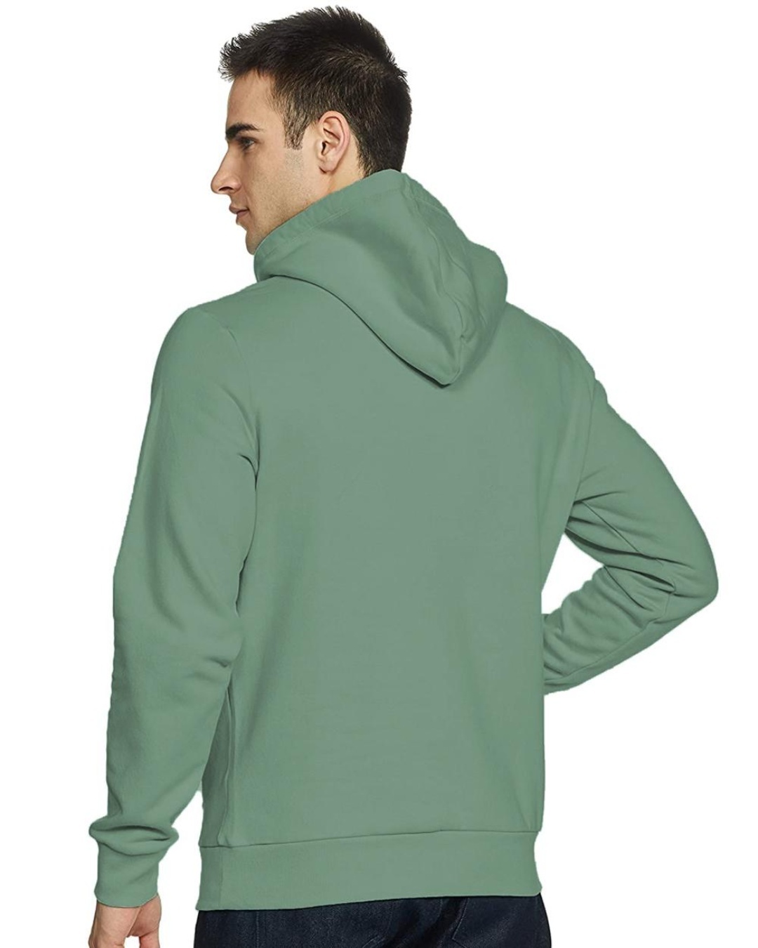 Shop Men's Green Astronaut on Moon Graphic Printed Hoodie-Back
