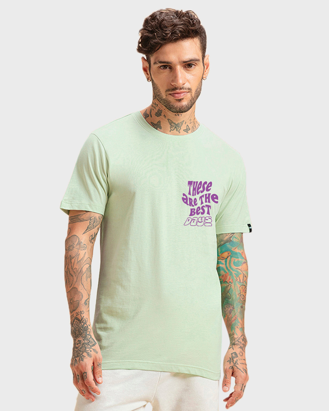 Shop Men's Green Best Buds Graphic Printed T-shirt-Back
