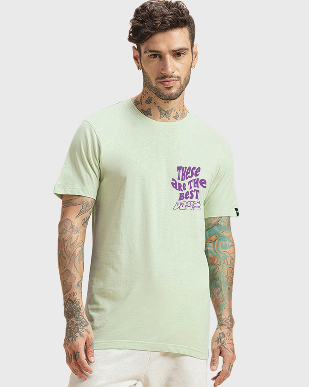 Shop Men's Green Best Buds Graphic Printed T-shirt-Back