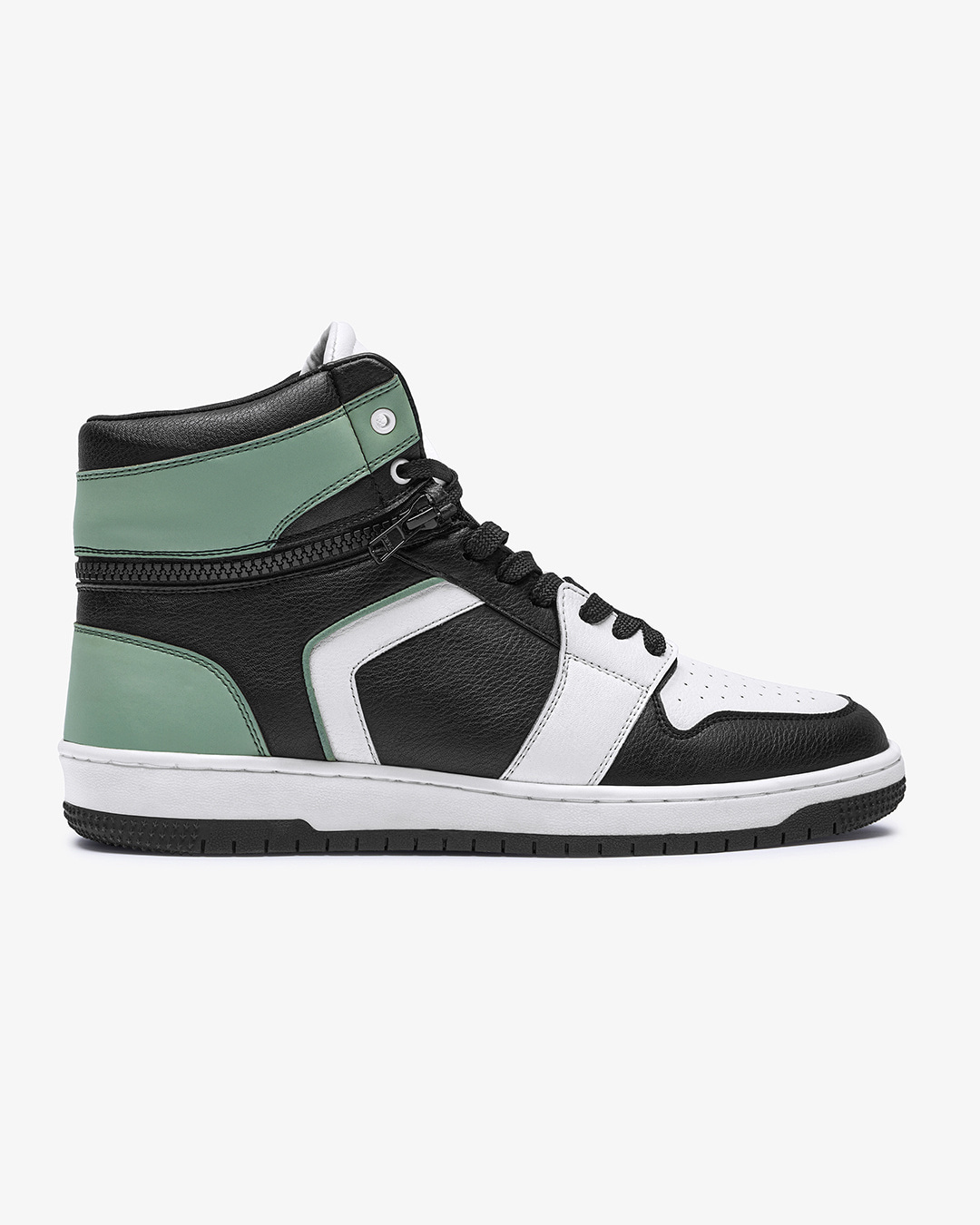 Shop Men's Black & Green Avocado Convertible Color Block High Top Sneakers-Back