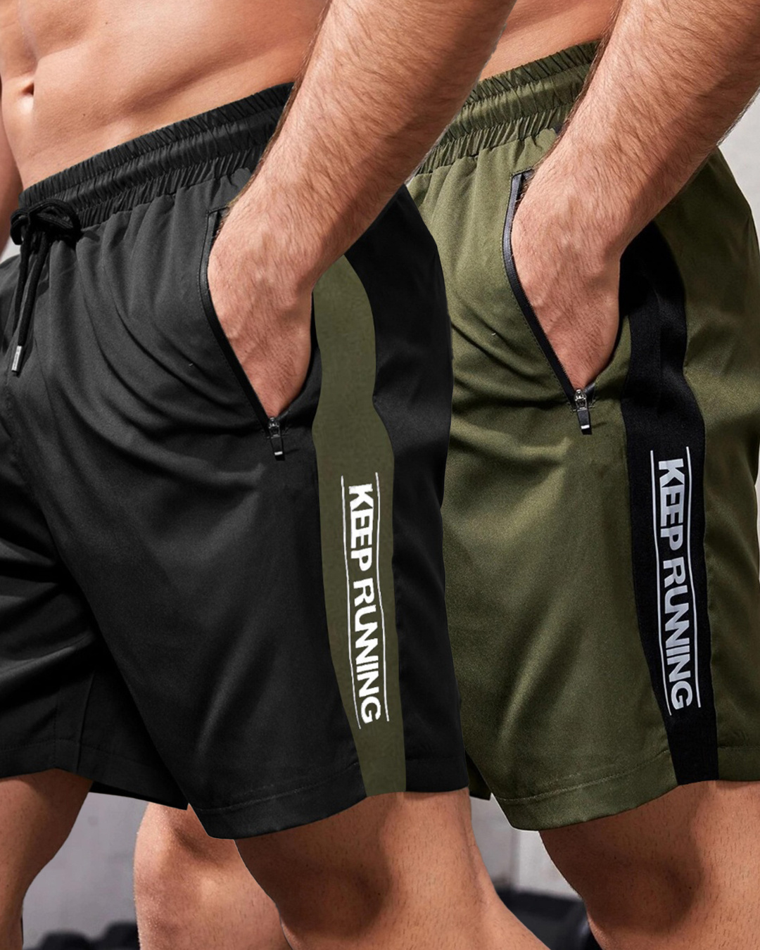 Buy Pack Of 2 Mens Green And Black Typography Shorts Online At Bewakoof 3357