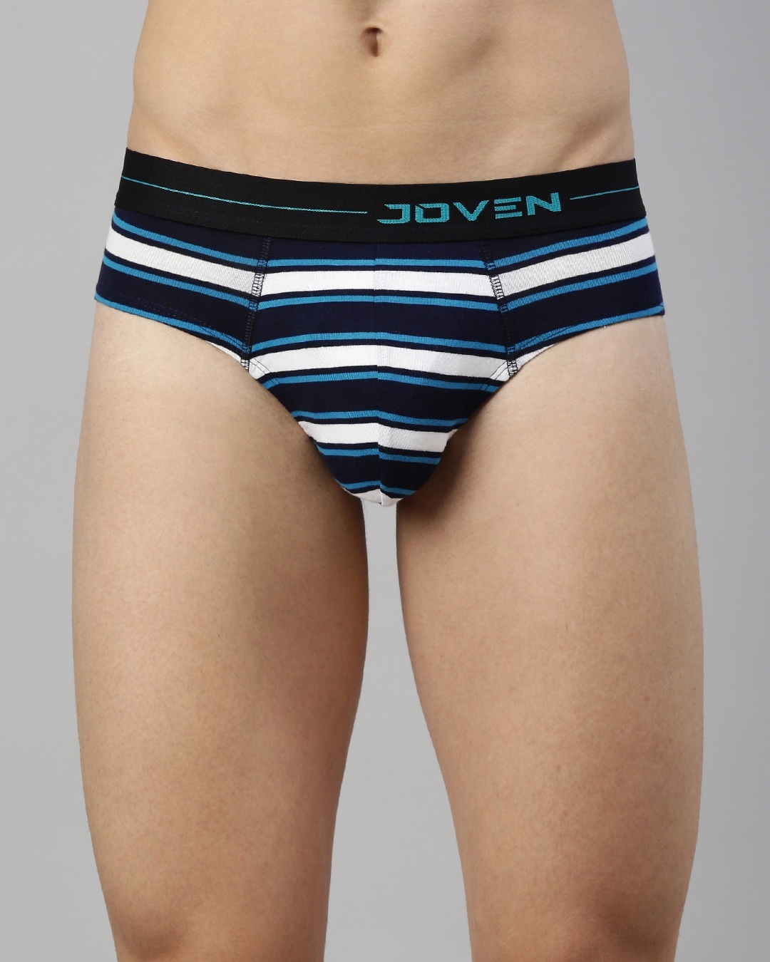 Shop Pack of 2 Men's Green & Blue Striped Briefs-Back