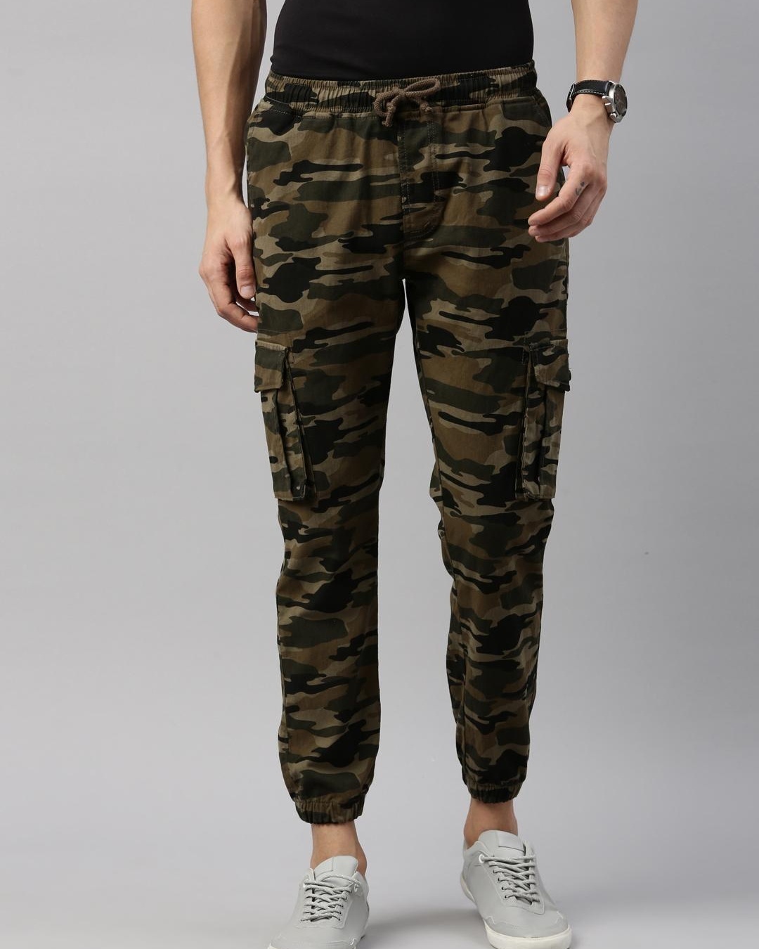 Buy Men's Green Camouflage Slim Fit Joggers Online at Bewakoof