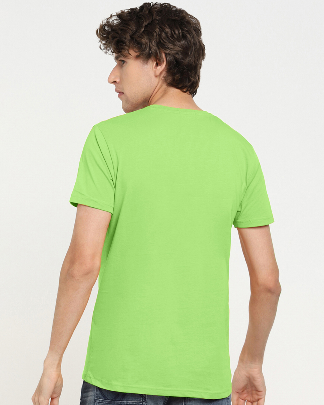 Shop Men's Green Can't Control Typography T-shirt-Back