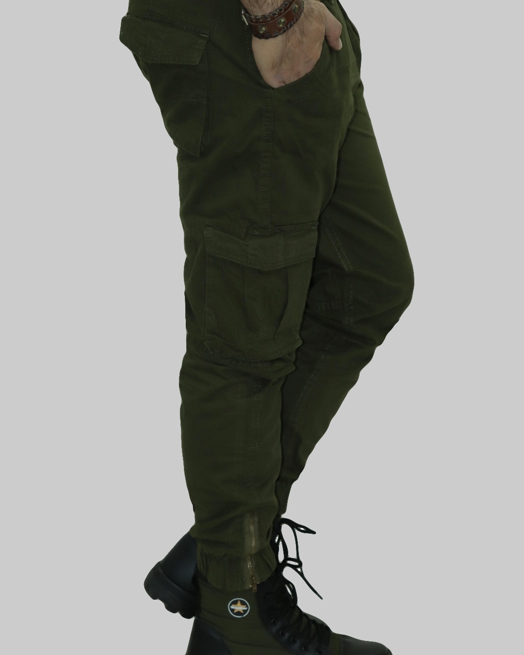 Shop Men's Green Cargo Pants-Back