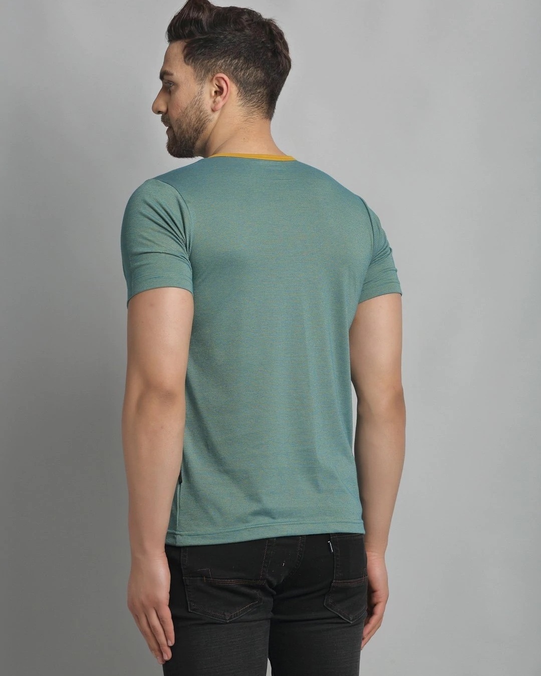 Shop Men's Green Slim Fit T-shirt-Back