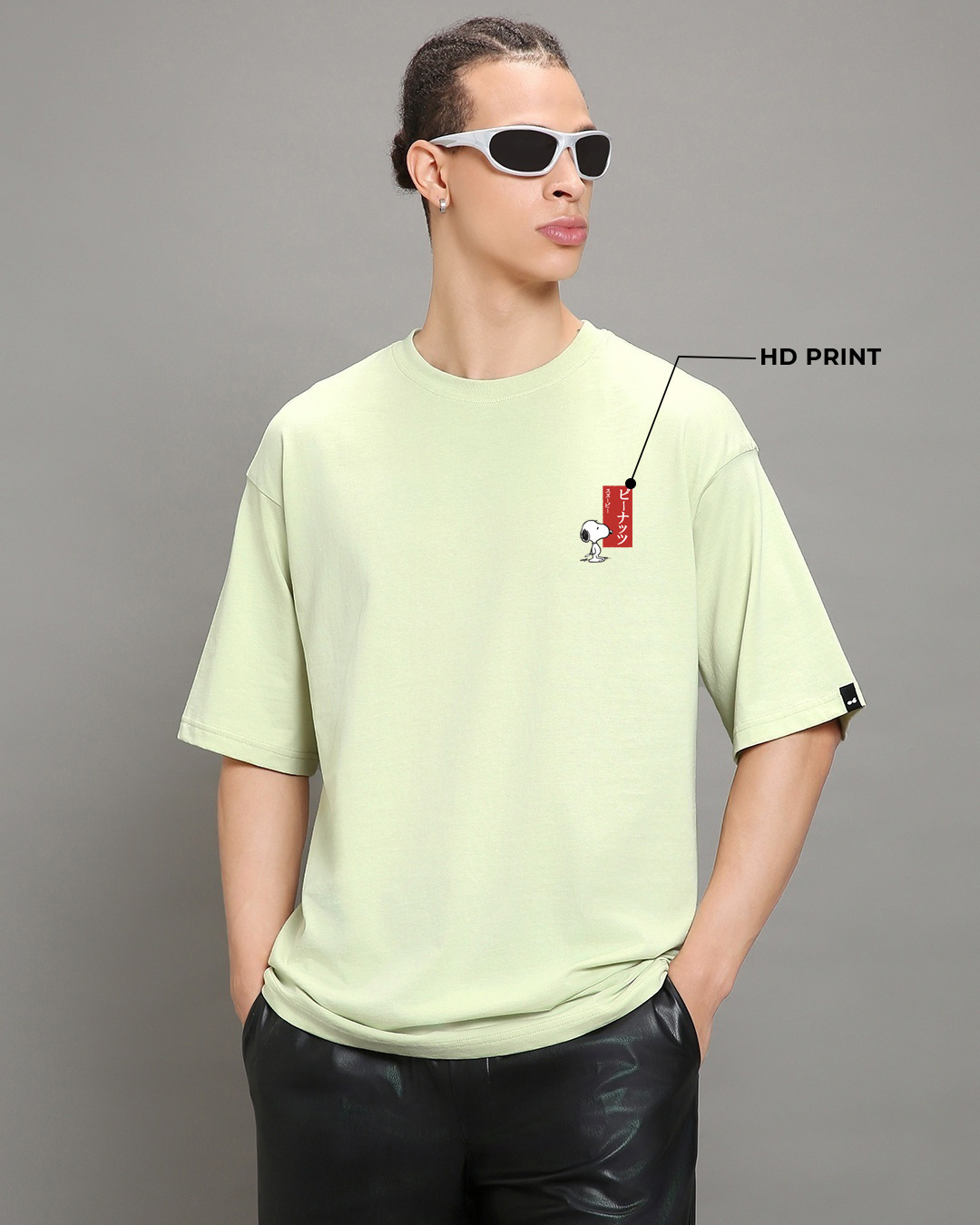 Buy Men's Green Charlie Jap Graphic Printed Oversized T-shirt Online at  Bewakoof