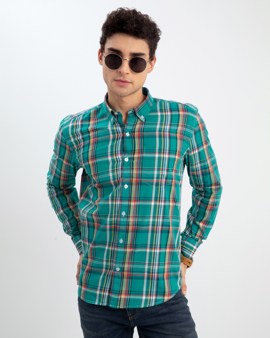 Buy Men's Green Checked Shirt for Men Green Online at Bewakoof