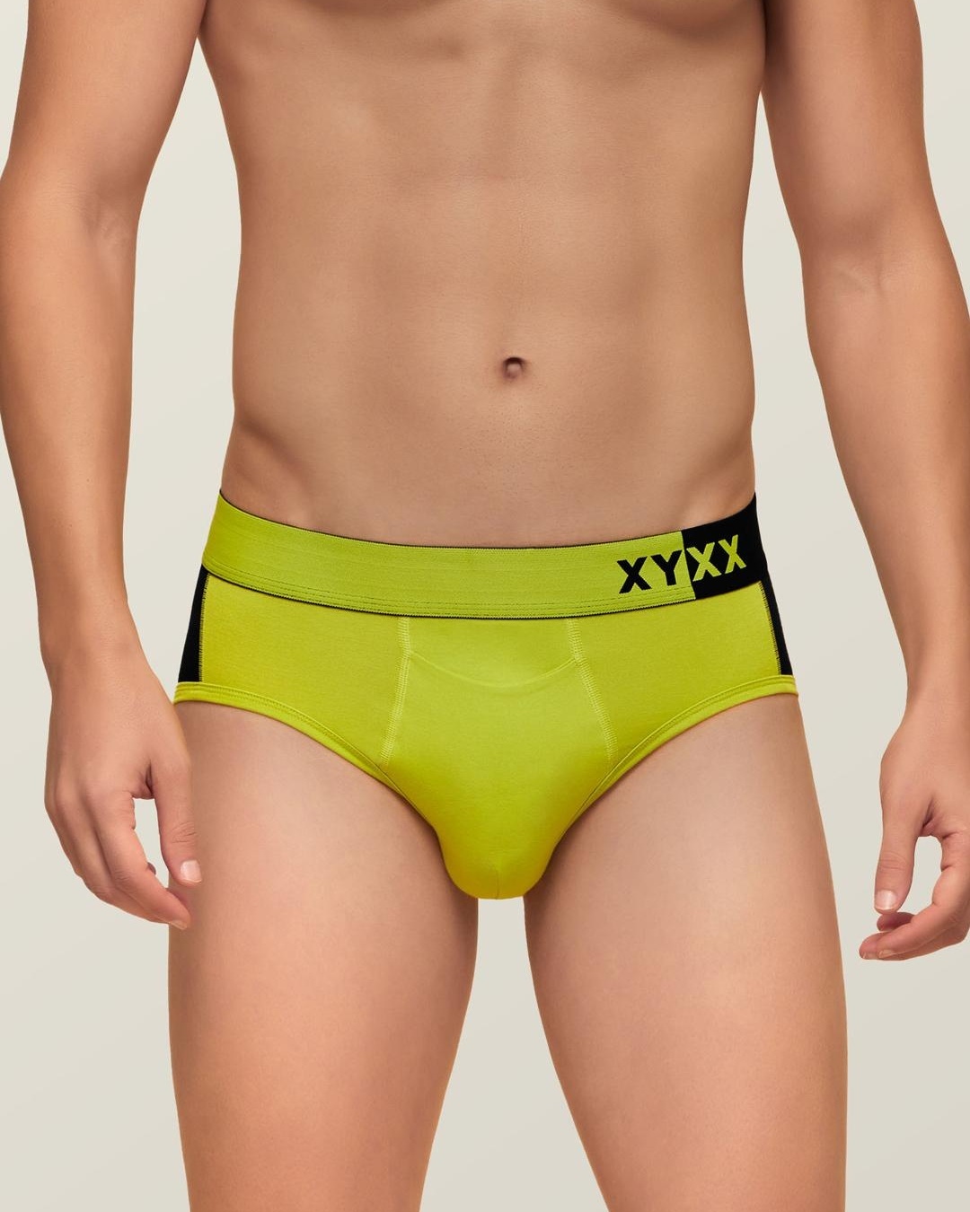 Shop Pack of 3 Men's Green Color Block Dualist Antimicrobial Micro Modal Briefs-Back