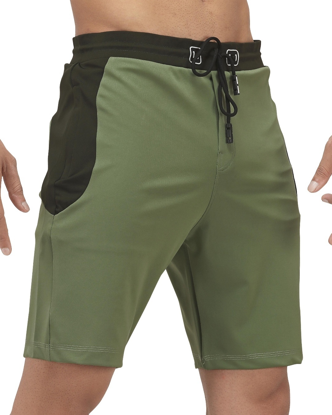 Buy Men's Green Color Block Shorts Online at Bewakoof