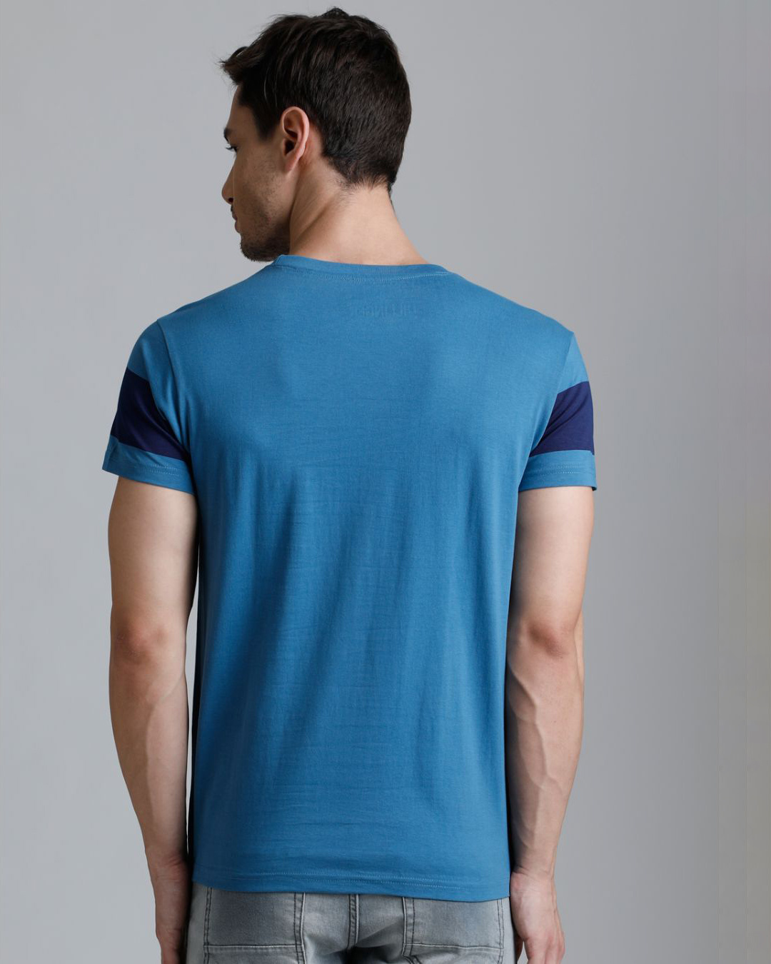 Shop Men's Green Colourblocked T-shirt-Back