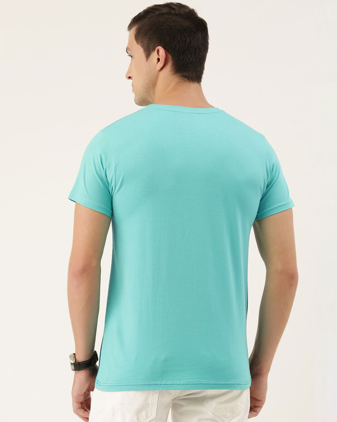 Shop Men's Green Colourblocked T-shirt-Back